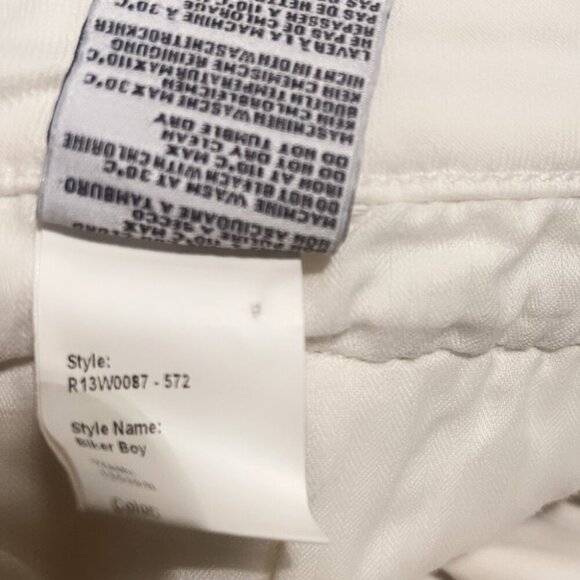 R13 Low-Rise Biker Boy 5 Stretch Trendy Pockets Cropped Designer Jeans White 26 - Picture 5 of 7